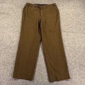 Hiltl Chino Pants Mens 36x30 Brown Stretch Straight Leg Flat Front Casual Dress